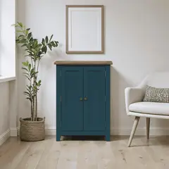 ARCA MUEBLES - Zapatero de Madera de Pino Orden, Higiene y Estilo en tu Entrada - Azúl Marino - 80x40x110 cm