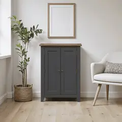 ARCA MUEBLES - Zapatero de Madera de Pino Orden, Higiene y Estilo en tu Entrada - Gris Grafito - 80x40x110 cm