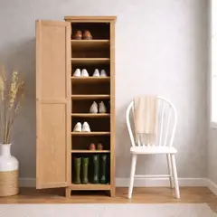 ARCA MUEBLES - Zapatero de Madera de Pino Organización Vertical y Diseño - Blanco - 60x40x180 cm