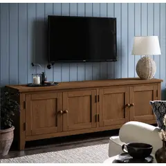 ARCA MUEBLES - Mueble de TV Minimalista Rack de Madera con 4 Puertas - Café - 150x40x65 cm