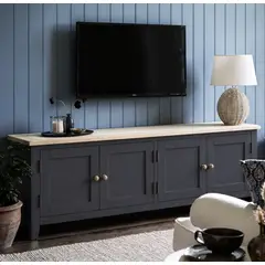 ARCA MUEBLES - Mueble de TV Minimalista Rack de Madera con 4 Puertas - Gris Grafito - 150x40x65 cm