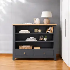 ARCA MUEBLES - Arrimo Minimalista de Pino Consola de Recibidor Artesanal - Gris Grafito - 100x35x90 cm