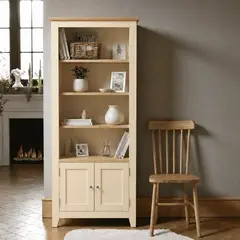 ARCA MUEBLES - Vitrina "Alaia" de Madera Vitrina Artesanal de Pino - Beige - 80x35x180 cm