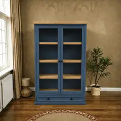 ARCA MUEBLES - Vitrina "Horizon" de Madera Natural Vitrina Gran Formato - Natural - 120x35x180 cm