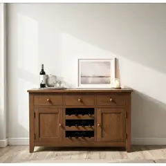 ARCA MUEBLES - Buffet Vinera de Madera Aparador para Copas, Botellas - Café - 120x40x80 cm
