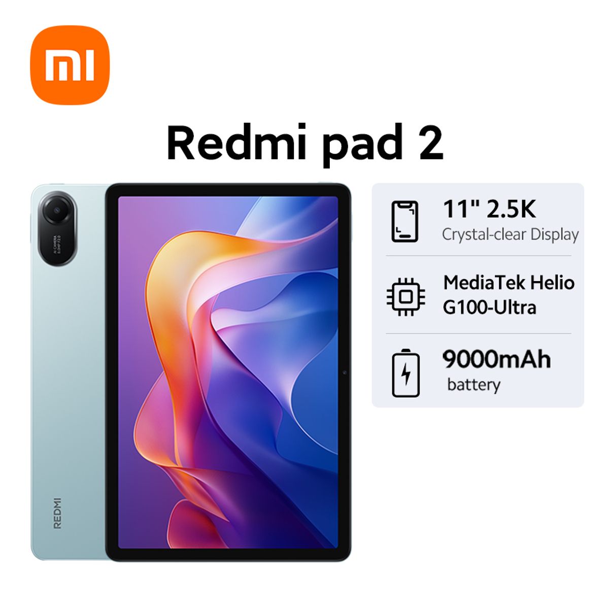 XIAOMI - Tablet Xiaomi Redmi Pad 2 8+256GB con Batería de 9000 mAh Versión Global