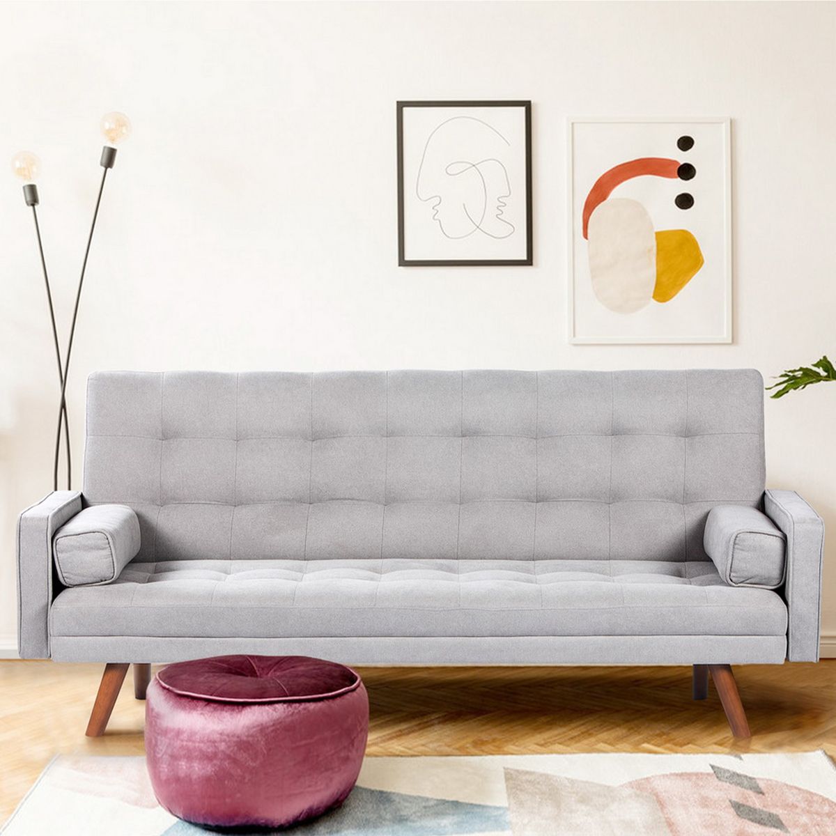 NOVAHUS - Sofá Cama Gris