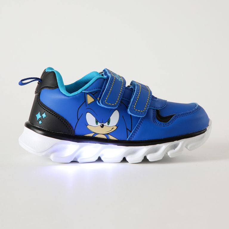 Zapatillas Con Luces Niño Enojado Azul