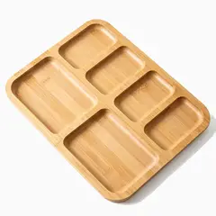 MOONCORE - Estilo Tabla De Charcuteria Bambú Con Tapa,bandeja Cuadrada
