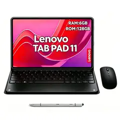 LENOVO - Tablet Pad 11 2025 6GB+128GB WiFi y Ratón inalámbrico Bluetooth &Teclado & Lápiz Negro