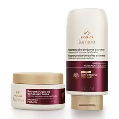 NATURA - Kit Tratamiento Cabello Químicamente Dañado Lumina (Primer + Máscara)