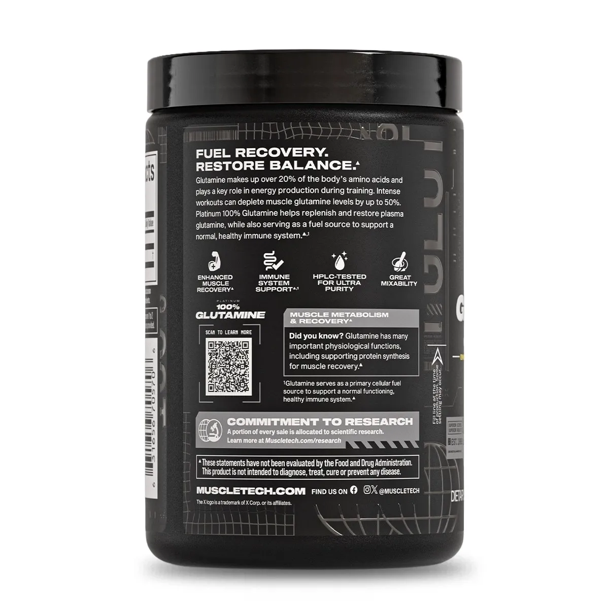 MUSCLETECH - MUSCLETECH GLUTAMINA 300 G SIN SABOR