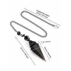 GENERICO - PÉNDULO CON CADENA OBSIDIANA NEGRA