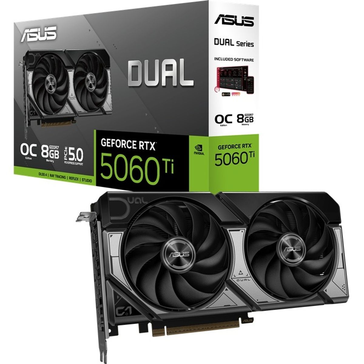ASUS - Tarjeta de Video ASUS GeForce RTX 5060 Ti Dual OC 8GB GDDR7