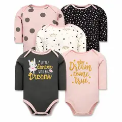 TEDMIMAK - Set 5 Bodys Manga Larga 3/6 Meses Dream