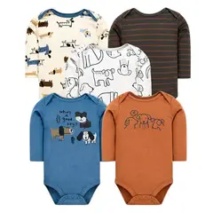 TEDMIMAK - Set 5 Bodys Manga Larga 12/18 Meses Cachorritos