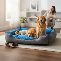 BLOCCARE - Cama de Mascotas De Espuma - Talla XL 110x80 cm - A Piso Gris
