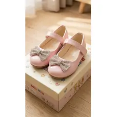 COMPRAPO - Zapato Calzado Princesa Bebé Charol Rosa Lazo con Brillitos