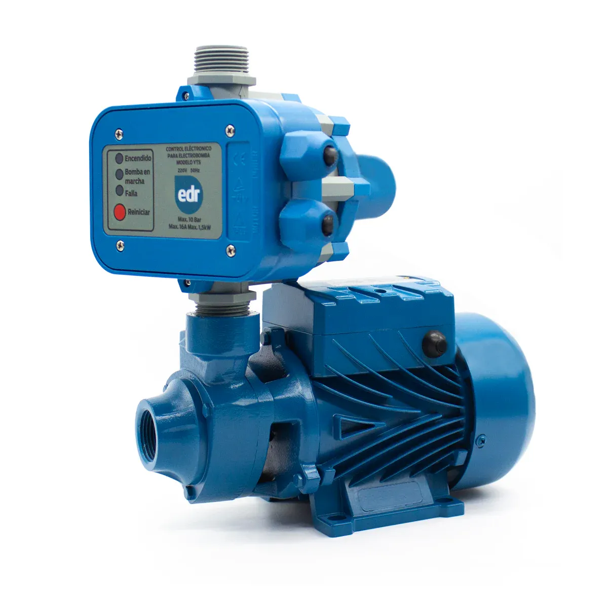 GENERICO - Kit Bomba de Agua Periférica EDR 0,5 HP + Controlador de Presión 2 HP