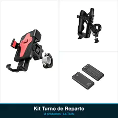 HOCO - Kit Turno de Reparto Soporte de Moto y Bicicleta + Portabotellas + Power Bank 10.000mAh