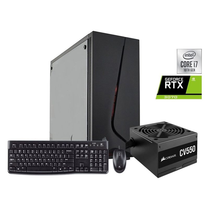 GAMERPRO - Desktop Gamer I7-10700/16Gb/256Gb Ssd/Rtx 3070/W1