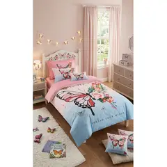 COMPRAPO - Cubrecama Quilt Infantil Liviano 1.5 Pza Mod Mariposa Primavera
