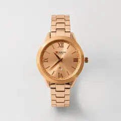 CURREN - Reloj para dama 9007-3 Metal cobre con esfera cobriza