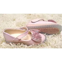 COMPRAPO - Zapato Calzado Princesa Niña Charol Rosado Lazo Crystal
