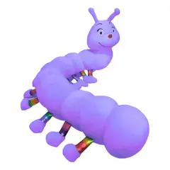 GENERICO - PELUCHE REQUETEPATITAS GUSANO ALARGADO 87 CM MORADO