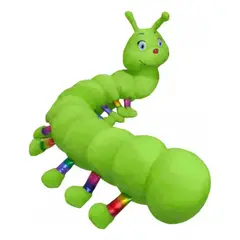 GENERICO - PELUCHE REQUETEPATITAS GUSANO ALARGADO VERDE 87 CM