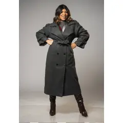 VELVET - Abrigo largo gris bruselas mujer otoño invierno