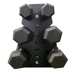 GENERICO - Rack + 3 pares Mancuernas Hexagonales 12kg ( pares 1-2-3 kg )