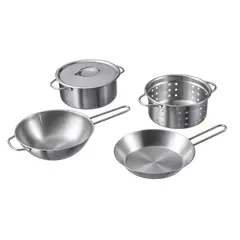 IKEA - DUKTIG Batería cocina infantil, 5 piezas, plateado