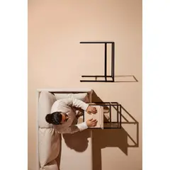 IKEA - VITTSJÖ Mesa para notebook, negro/vidrio, 35x65 cm