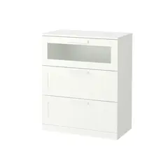IKEA - BRIMNES cómoda 3c 78x46x95 bco/vidrio esmerilado