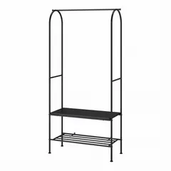 IKEA - GRÅFJÄLLET Perchero y zapatero, gris oscuro, 90x36x175 cm