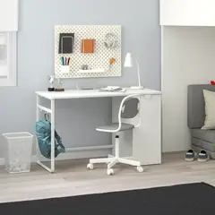 IKEA - Escritorio con cajonera LÄRANDE, blanco, 120x58 cm