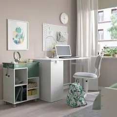 IKEA - Carro ÖVNING, blanco/menta grisáceo, 54x33 cm