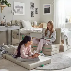 IKEA - SLÄKT puff VISSLE beige/verde
