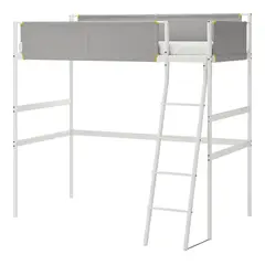 IKEA - VITVAL Estructura cama alta, blanco/gris claro, 90x200 cm
