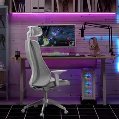 IKEA - UTESPELARE Escritorio gamer, laminado efecto fresno/gris, 160x80 cm
