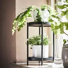 IKEA - OLIVBLAD Soporte para plantas, interior/exterior negro, 35 cm