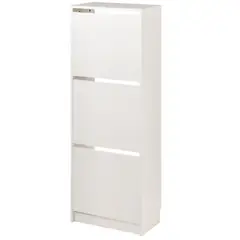 IKEA - BISSA Zapatero con 3 compartimientos, blanco, 49x28x135 cm