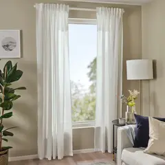 IKEA - Velo ROSENROBINIA, 1 par, blanco/con cinta de fruncir, 145x250 cm