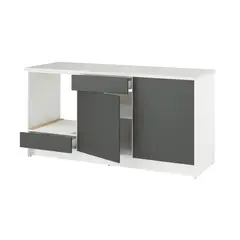 IKEA - KNOXHULT Mueble base con puertas y cajón, Gris oscuro, 180 cm