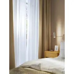 IKEA - Cortina oscurecedora ROSENMANDEL, 1 par, beige/con cinta de fruncir, 135x250 cm
