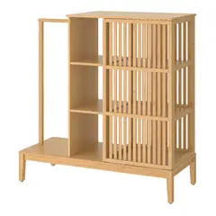 IKEA - NORDKISA Clóset abierto con puerta corredera, bambú, 120x123 cm