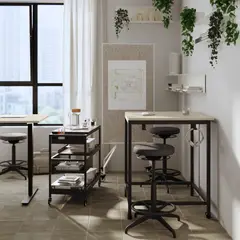 IKEA - LIDKULLEN Piso escritorio altura regulable, Gunnared Gris oscuro