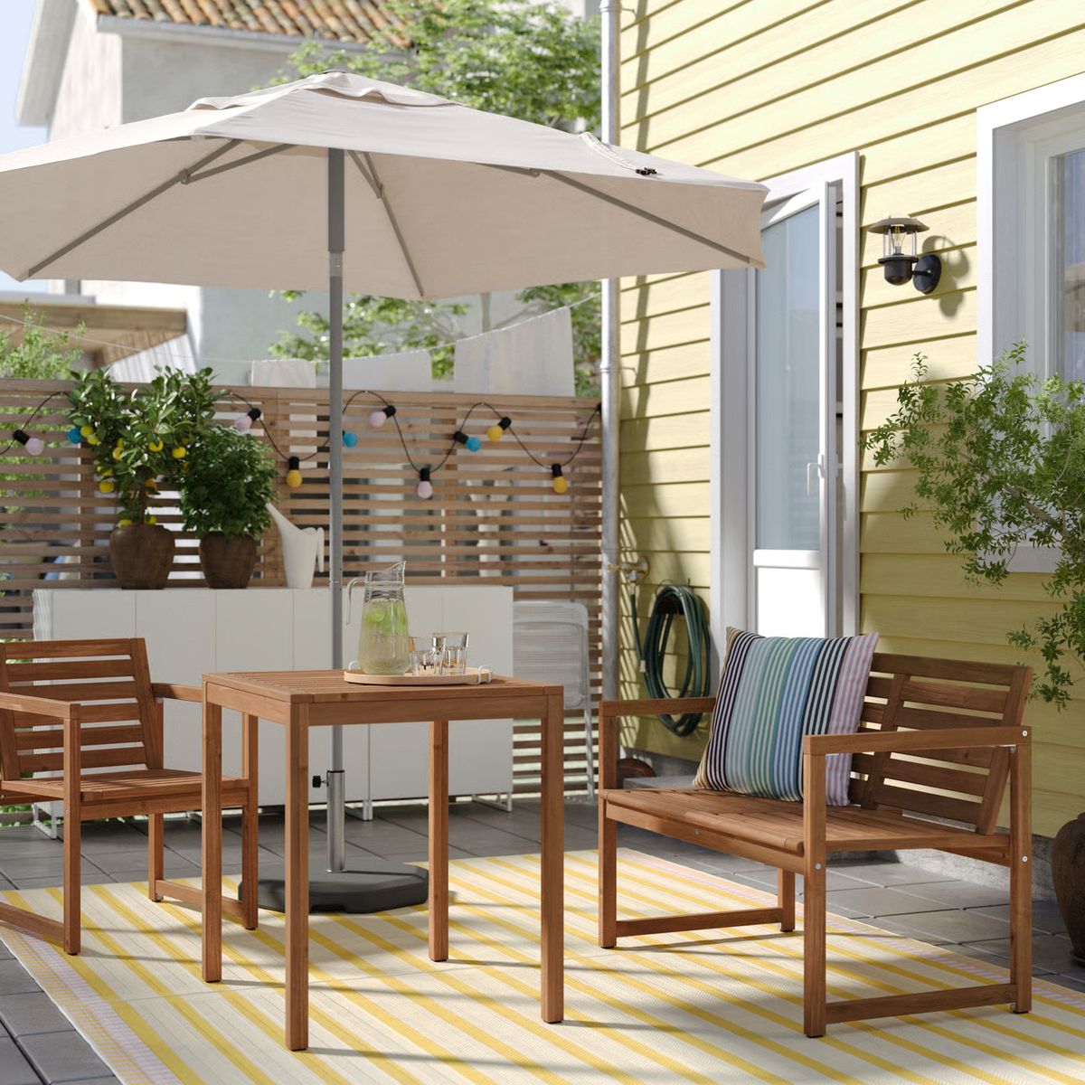IKEA - NÄMMARÖ Banca con respaldo para exterior, café
