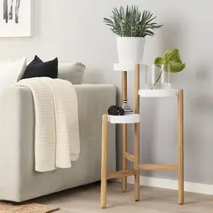 IKEA - SATSUMAS Soporte para plantas, bambú/blanco, 78 cm